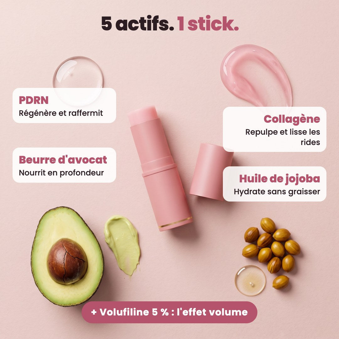 PDRN, collagène, beurre d'avocat, huile de jojoba, Volufiline 5 %